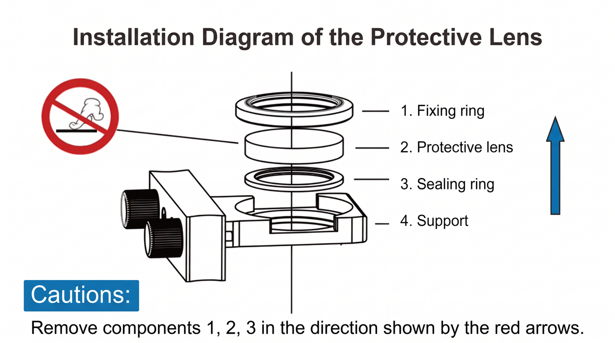 Precitec Upper Laser Protective Lens for Laser Cutting Head D21.5x2, D24.4x2