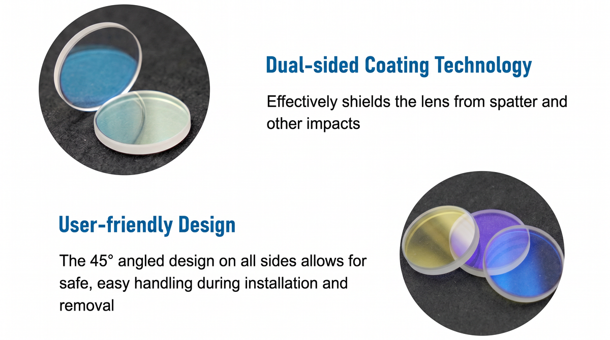 Precitec Upper Laser Protective Lens for Laser Cutting Head D21.5x2, D24.4x2