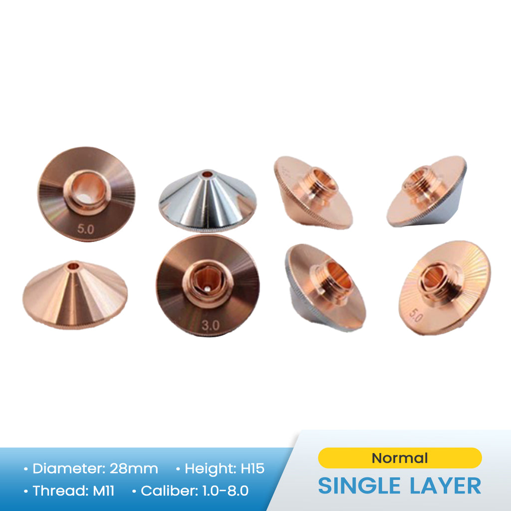 Nozzle for Laser Cutting Machine Single-Layer D28, 1.0-8.0