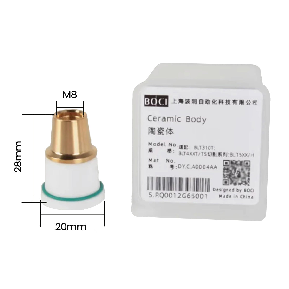 Original Laser Ceramic Ring White Ceramic Body for Boci Laser Cutting Head