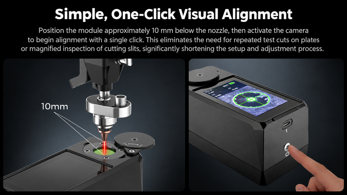SoloEye S1  Laser Beam Alignment Tool — Nozzle Centring Device for Fibre Laser Cutting Heads