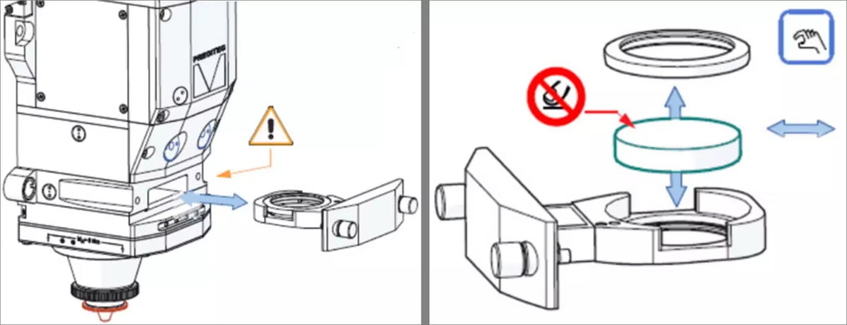 Original Raytools 37 × 7 mm, 12kw Lower Protective Lens for Fiber Laser Cutting Head